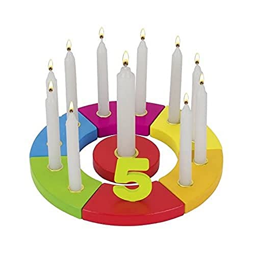 Goki 60772 Geburtstagskranz "Regenbogen", Zahlen 1-10, 21 cm von goki