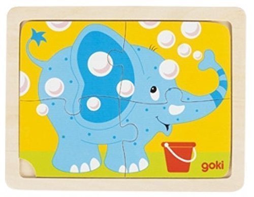 Goki Einlegepuzzle Elefant Holz, nur 4 Teile Goki Einlegepuzzle Elefant Holz, nur 4 Teile von goki