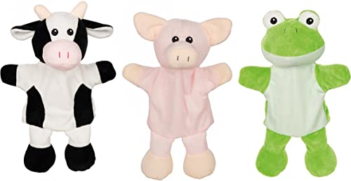 Goki - Handpuppen Kuh Schwein Frosch – Stoff – 50959 von goki