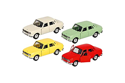 Goki - Wartburg 353, Metall, 1:34-1:39, L= 11,5 cm, Nicht für Autos und Spielzeug-LKW, Mehrfarbig (12300) von goki