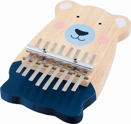 goki 61872 - Kalimba mit Bärenmotiv für Kinder, Daumenklavier, Holz und Metall, 8 Töne, Musikalisches Spielzeug zur Förderung des musikalischen Talents, Bär, 19cm x 12cm, ab 5 Jahre von goki