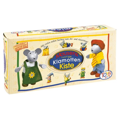 Biegepuppen Mausens Klamottenkiste, nachhaltige Holzfiguren, Holzpuppen für Kinder, beweglich robustes Holzspielzeug, kreatives Kinderspielzeug, naturbelassen, 10er Set, ab 3 Jahre von goki