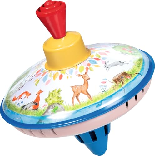 goki 53780 - Brummkreisel Auf der Lichtung aus Blech, Farbenfroher Kreisel bringt Freude und Spaß ins Kinderzimmer, klassischer Schwungkreisel mit Standfuß und Tiermotiven, 14cm hoch, ab 1 Jahr goki 53780 - Brummkreisel Auf der Lichtung aus Blech, Farbenfroher Kreisel bringt Freude und Spaß ins Kinderzimmer, klassischer Schwungkreisel mit Standfuß und Tiermotiven, 14cm hoch, ab 1 Jahr von goki