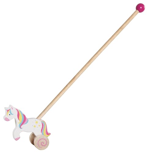 Goki 54869 Schiebe-Einhorn, Holz, Höhe 17 cm von goki