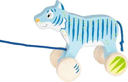 goki 54888 - Ziehtier Tiger aus Holz, Nachziehtier mit Tiermotiv, Lernspielzeug inklusive Schnur, Babyspielzeug fördert Koordination und Motorik der Kinder, 18cm x 8cm x 15cm, ab 1 Jahr goki 54888 - Ziehtier Tiger aus Holz, Nachziehtier mit Tiermotiv, Lernspielzeug inklusive Schnur, Babyspielzeug fördert Koordination und Motorik der Kinder, 18cm x 8cm x 15cm, ab 1 Jahr von goki