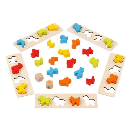 goki 56765 Spiel Tiere Brett:24 x 7 x 0,5 cm,32 Teile,Holz, bunt, 32-teilig (1 Set) von goki