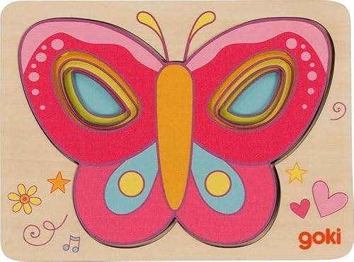 goki 57305 – Schichtenpuzzle Schmetterling – 5-lagiges Puzzle für Kleinkinder aus Holz goki 57305 – Schichtenpuzzle Schmetterling – 5-lagiges Puzzle für Kleinkinder aus Holz von goki