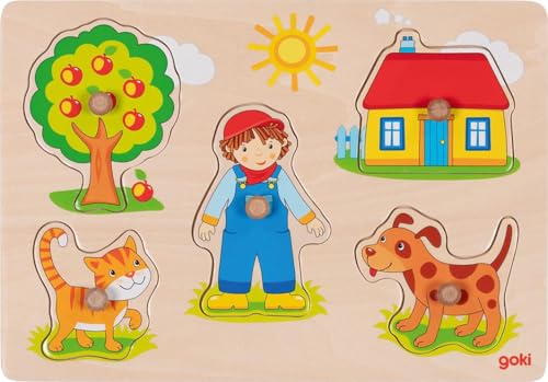 goki 57306 – Steckpuzzle Katze und Hund – Tierpuzzle mit Holzgriffen für Kleinkinder goki 57306 – Steckpuzzle Katze und Hund – Tierpuzzle mit Holzgriffen für Kleinkinder von goki