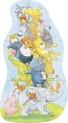 goki 57437 XXL Pirámide de animales Puzzle, Bunt von goki