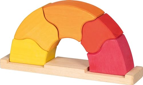 goki 58372 - Puzzle Sonnenaufgang - aus hochwertigem Ahornholz - goki Evolution - Bunte Farben auf Wasserbasis - Montessori-Spielzeug - Made in EU von goki