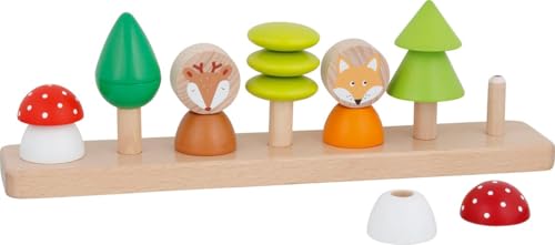 goki 58423 - Farben- und Formensortierspiel Kleine Waldfreunde - aus Buchenholz - Lern- und Sortierspielzeug - für Kleinkinder ab 2 Jahren von goki