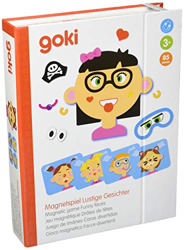 goki 58492 Magnetspiel Lustige Gesichter Mädchen, gemischt, S von goki