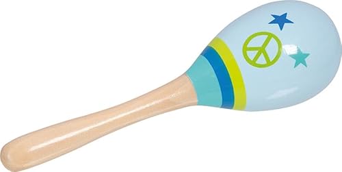 goki 61843 – Maracas Peace – Musikinstrument aus Holz für Kinder, 20 cm, hellblau goki 61843 – Maracas Peace – Musikinstrument aus Holz für Kinder, 20 cm, hellblau von goki