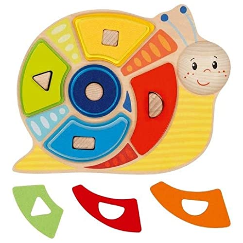 Goki 58399 Sortierset für Farben und Formen, Schnecke Holzpuzzles, bunt von goki