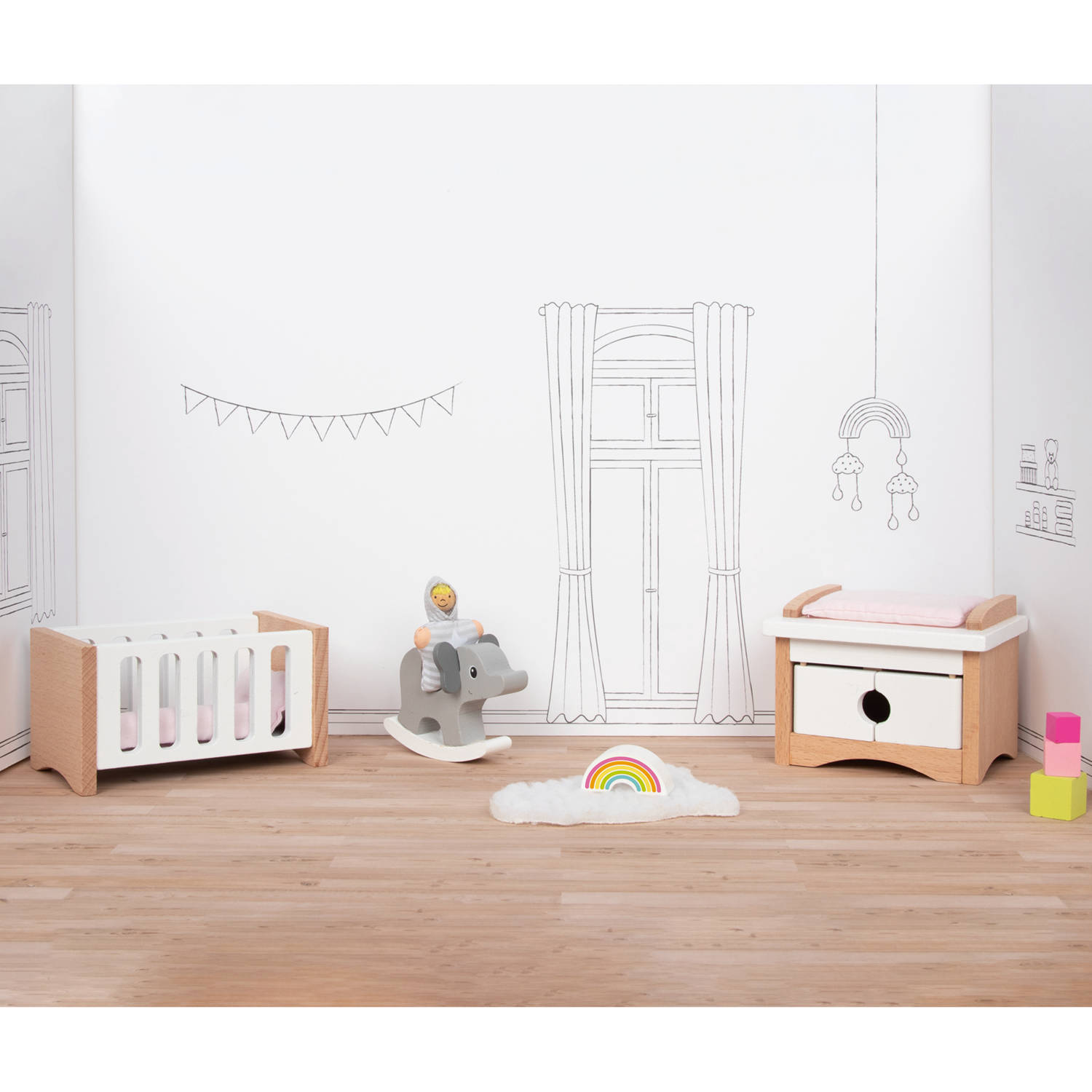 goki - Puppenhaus-Möbel Babyzimmer von goki