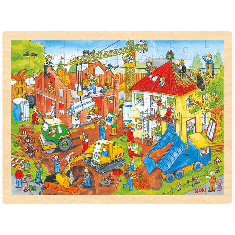 goki - Rahmenpuzzle Holz "Baustelle" 96 Teile von goki