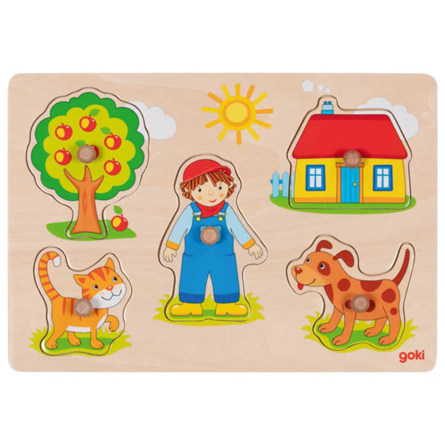 goki - Steckpuzzle Holz - Katze und Hund 5 Teile goki - Steckpuzzle Holz - Katze und Hund 5 Teile von goki