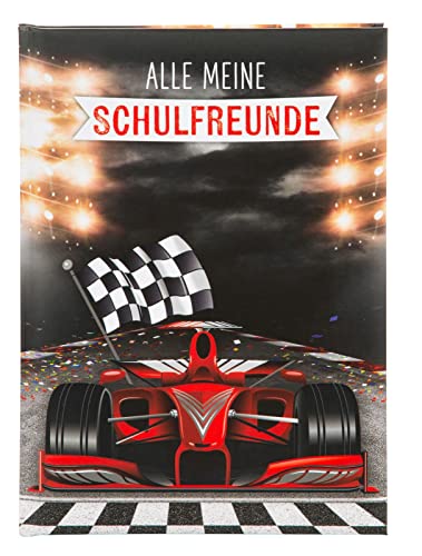 goldbuch 43 089 Racing Champion Freundebuch, Alle meine Schulfreunde, Buch mit Rennwagen-Motiv, Poesiealbum für die Schulzeit, 84 illustrierte Seiten zum Eintragen, Mehrfarbig, Maße 15 x 21 x 1,5 cm von goldbuch