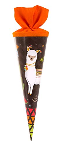 goldbuch 93581 Geschwistertüte 35 cm, Schultüte für Jungen, Zuckertüte mit Motiv HAPPYlife Lama, Geschenktüte aus Lackkarton mit Filzverschluss, zur Einschulung und Schulanfang, ca. 35 x 11,5 cm von goldbuch