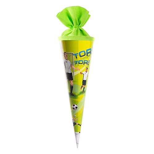 goldbuch 93578 Geschwisterschultüte mit Fußballer Motiv, Zuckertüte 35 cm, Schultüte aus Lackkarton, Geschenkverpackung für viele Anlässe, Geschwistertüte zur Einschulung von goldbuch