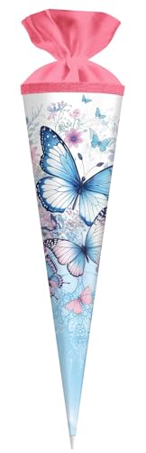 goldbuch 97 155 Schultüte Schmetterlingsgarten 70 cm rund, Zuckertüte Schmetterling 70 x 19 cm, Geschenktüte Schmetterlingsmotiv, Geschenkverpackung aus Lackkarton, mit Filzverschluss, Blau Weiß goldbuch 97 155 Schultüte Schmetterlingsgarten 70 cm rund, Zuckertüte Schmetterling 70 x 19 cm, Geschenktüte Schmetterlingsmotiv, Geschenkverpackung aus Lackkarton, mit Filzverschluss, Blau Weiß von goldbuch