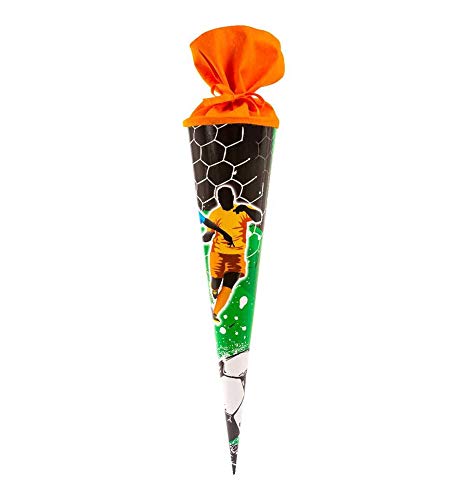 goldbuch 97259 Schultüte 70 cm Torjäger für Jungen und Mädchen, Zuckertüte mit Motiv, Lackkarton Fußball Geschenktüte mit Filzverschluss, zur Einschulung und Schulanfang, ca. 70 x 19 cm von goldbuch