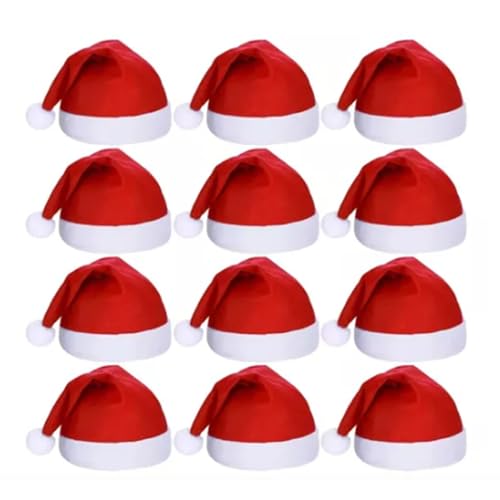 goodstumbler 12Pcs Santa Hats Erwachsene Unisex Rote Weihnachtsferien -Party -HüTe Wie Santa KostüM Und Grinchhut FüR Festliche Neujahrsfeierlichkeiten von goodstumbler