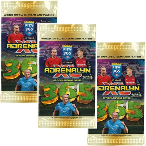 Panini Soccer Cards 2024–2025 Bundle – 3 Packungen Adrenalyn XL World Top Clubs, Team & Spieler Fußball-Sammelkarten | Panini Soccer Sammelpackungen von grandor