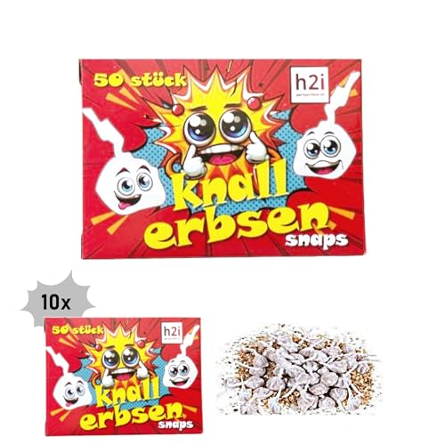 h2i Knallerbsen | 500 St. | Knallteufel Trickknaller Pop Snaper | der perfekte Scherzartikel für Silvester Halloween Geburtstag & Partys – Spaß garantiert | Jugendfeuerwerk & Kinderfeuerwerk Kat F1 von h2i