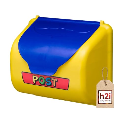 h2i Kinder Briefkasten für Spielhaus & Spielturm | Kletterturm Zubehör Kinderbriefkasten | mit Befestigungsmaterial | Gelb/Blau h2i Kinder Briefkasten für Spielhaus & Spielturm | Kletterturm Zubehör Kinderbriefkasten | mit Befestigungsmaterial | Gelb/Blau von h2i