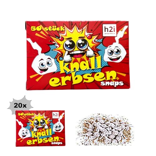 h2i Knallerbsen | 1000 St. | Knallteufel Trickknaller Pop Snaper | der perfekte Scherzartikel für Silvester Halloween Geburtstag & Partys – Spaß garantiert |a| Jugendfeuerwerk & Kinderfeuerwerk Kat F1 von h2i