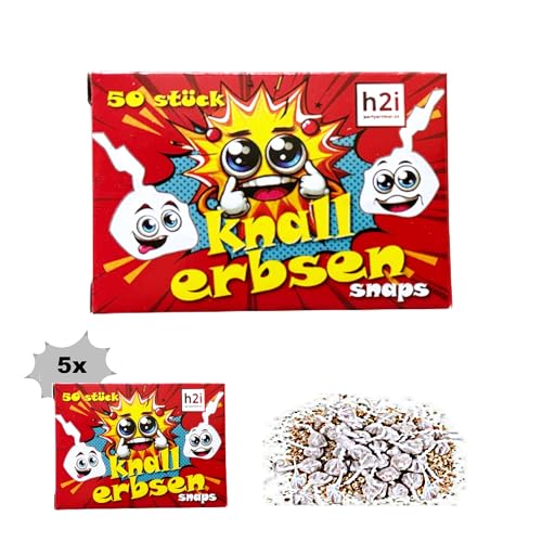 h2i Knallerbsen | 250 St. | Knallteufel Trickknaller Pop Snaper | der perfekte Scherzartikel für Silvester Halloween Geburtstag & Partys – Spaß garantiert |a| Jugendfeuerwerk & Kinderfeuerwerk Kat F1 von h2i