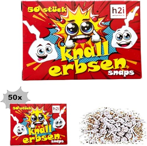 h2i Knallerbsen | 2500 St. | Knallteufel Pop Snaper Trickknaller | der perfekte Scherzartikel für Silvester Halloween Geburtstag & Partys – Spaß garantiert | Jugendfeuerwerk & Kinderfeuerwerk Kat F1 von h2i