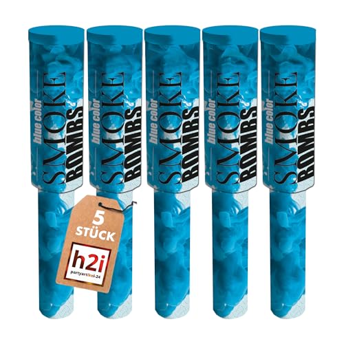 h2i Rauchfackel mit Griff & Reißzünder| 5 Stück | Blau | +/- 60 sek | Rauch Vulkan Fontäne | Rauchtopf Rauchgenerator Rauchbombe | dichter kräftiger Rauch | Ganzjahresfeuerwerk Kat T1/F1 h2i Rauchfackel mit Griff & Reißzünder| 5 Stück | Blau | +/- 60 sek | Rauch Vulkan Fontäne | Rauchtopf Rauchgenerator Rauchbombe | dichter kräftiger Rauch | Ganzjahresfeuerwerk Kat T1/F1 von h2i