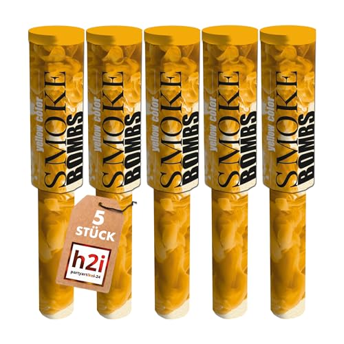 h2i Rauchfackel mit Griff & Reißzünder| 5 Stück | Gelb | +/- 60 sek | Rauch Vulkan Fontäne | Rauchtopf Rauchgenerator Rauchbombe | dichter kräftiger Rauch | Ganzjahresfeuerwerk Kat T1/F1 h2i Rauchfackel mit Griff & Reißzünder| 5 Stück | Gelb | +/- 60 sek | Rauch Vulkan Fontäne | Rauchtopf Rauchgenerator Rauchbombe | dichter kräftiger Rauch | Ganzjahresfeuerwerk Kat T1/F1 von h2i