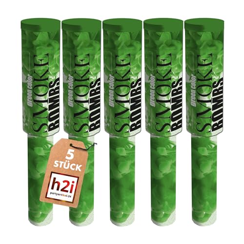 h2i Rauchfackel mit Griff & Reißzünder| 5 Stück | Grün | +/- 60 sek | Rauch Vulkan Fontäne | Rauchtopf Rauchgenerator Rauchbombe | dichter kräftiger Rauch | Ganzjahresfeuerwerk Kat T1/F1 h2i Rauchfackel mit Griff & Reißzünder| 5 Stück | Grün | +/- 60 sek | Rauch Vulkan Fontäne | Rauchtopf Rauchgenerator Rauchbombe | dichter kräftiger Rauch | Ganzjahresfeuerwerk Kat T1/F1 von h2i