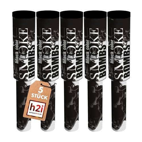 h2i Rauchfackel mit Griff & Reißzünder| 5 Stück | Schwarz | +/- 60 sek | Rauch Vulkan Fontäne | Rauchtopf Rauchgenerator Rauchbombe | dichter kräftiger Rauch | Ganzjahresfeuerwerk Kat T1/F1 h2i Rauchfackel mit Griff & Reißzünder| 5 Stück | Schwarz | +/- 60 sek | Rauch Vulkan Fontäne | Rauchtopf Rauchgenerator Rauchbombe | dichter kräftiger Rauch | Ganzjahresfeuerwerk Kat T1/F1 von h2i