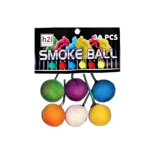 h2i Smoke Balls | 36 Balls | Time 15 sek | Smoke Tube Rauchfackel Rauchtopf Rauchgenerator Rauchbombe mit dichtem kräftigem Rauch | Ganzjahresfeuerwerk Kat T1/F1 von h2i