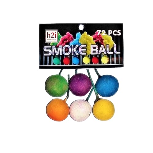 h2i Smoke Balls | 72 Balls | Time 15 sek | Smoke Tube Rauchfackel Rauchtopf Rauchgenerator Rauchbombe mit dichtem kräftigem Rauch |a| Ganzjahresfeuerwerk Kat T1/F1 von h2i