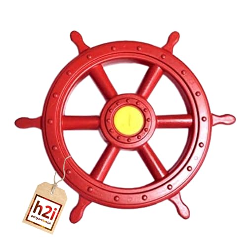 h2i Steuerrad Spielturm & Spielhaus | Piraten Steuerrad aus wetterfestem Kunststoff | bewegliches Spielschiff Lenkrad mit Drehgeräusch | Spielturm Zubehör | rot h2i Steuerrad Spielturm & Spielhaus | Piraten Steuerrad aus wetterfestem Kunststoff | bewegliches Spielschiff Lenkrad mit Drehgeräusch | Spielturm Zubehör | rot von h2i