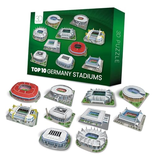 Habarri - 3D Puzzle Set mit 10 Stadien - Bundesliga Fußballstadion - Fußball Fanartikel zum Sammeln - Kreatives Geschenke für Fußballfans Erwachsene & Kinder- Deutschen Liga Habarri - 3D Puzzle Set mit 10 Stadien - Bundesliga Fußballstadion - Fußball Fanartikel zum Sammeln - Kreatives Geschenke für Fußballfans Erwachsene & Kinder- Deutschen Liga von Habarri