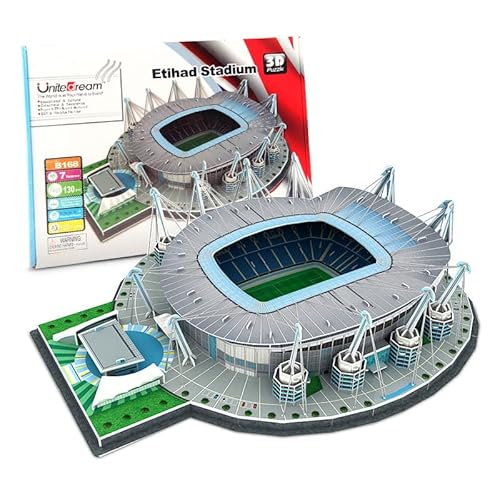 Habarri - ETIHAD Puzzle 3D - 3D Puzzle Stadion - 3D Fußballstadion für Kinder und Erwachsene - Fußballstadion Modell - Modellbau - 130 Elemente von habarri