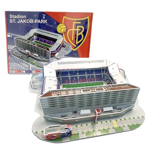 Habarri - ST. Jakob Park Puzzle 3D - 3D Puzzle Stadion - 3D Fußballstadion für Kinder und Erwachsene - Fußballstadion Modell - Modellbau - 86 Elemente von habarri