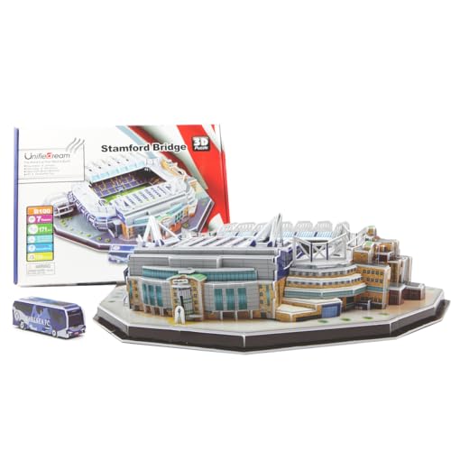 Habarri - Stamford Bridge Puzzle 3D - 3D Puzzle Stadion - 3D Fußballstadion für Kinder und Erwachsene - Fußballstadion Modell - Modellbau - 171 Elemente von habarri