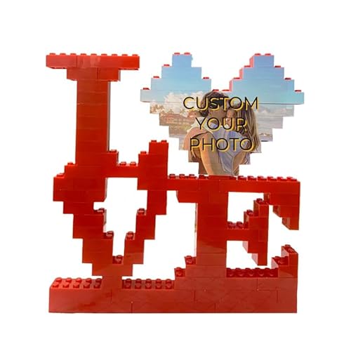 Personalisierbares herzförmiges Bildblock-Puzzle, Valentinstags-, Jahrestags-, Geburtstagsgeschenk für Verliebte (LOVE) von hadefa