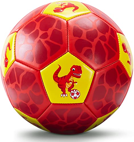 hahaland Fußball Spielzeug Mit Ballpumpe und Netz, Fussball Kinder Ball für das Training Drinnen Draußen, Größe 3 Dinosaurier Geschenke für 2 3 4 5 6 7 8 Jahre alt Kinder Junge Mädchen von hahaland