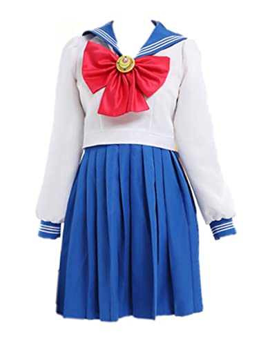 Haikyuu Sailor Suit JK Uniform Set Cosplay Kostüm Outfits mit Fliege und Rücken Schleife Dekoration (Medium) von haikyuu