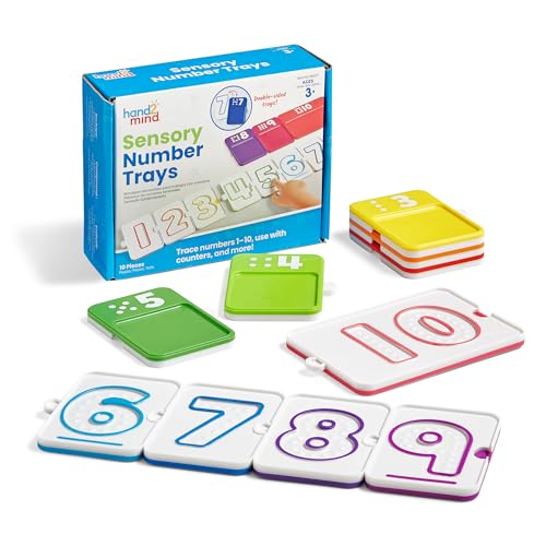 Learning Resources 96237 Sequenz Sensorische Zahlentafeln, Lernspielzeug für Kinder ab 3 Jahren, Fingerspurentafel zum Lernen von Mathe, Zahlenspuren, Zählen von 1-10, Unterrichtsmaterial, Mehrfarbig von hand2mind