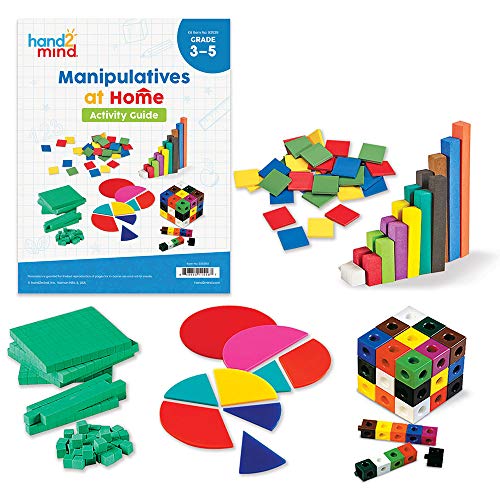 Learning Resources Homeschooling-Greifobjekte-Set (8-10 Jahre), Mathematik-Unterrichtsset, Besser lernen mit Snap Cubes Steckwürfeln, Zehnersystemblöcken, Winkelkreisen und bunten Plättchen von Learning Resources