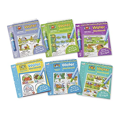 hand2mind Bob Books Lesebereitschaft Wasserarbeitsbuch-Set, Wasserstift-Malbücher für Kleinkinder, kein Durcheinander, Wasser-Enthüllungsblöcke für Kinder, Wissenschaft des Lesens (6 Wasserbücher und von hand2mind